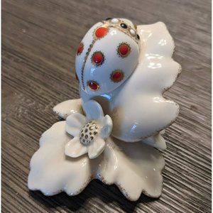 Lenox China Treasures "Secret Garden Ladybug" Figurine flowers EUC HTF